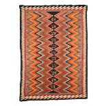 AN ANTIQUE NATIVE AMERICAN PICTORIAL "WAR" RUG, EARLY 20TH CENTURY, in the Navajo "Germantown"