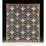 A SCANDINAVIAN LILY PATTERNED FLAT WEAVE WOOL COVERLET, POSSIBLY SOGN NORWAY, EARLY 20TH CENTURY, of