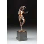 FRANCISQUE JOSEPH DURET (French 1804-1865) A PATINATED BRONZE SCULPTURE, "Neapolitan Dancer," signed