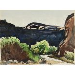 ARTHUR HADDOCK (American 1895-1980) A PAINTING, "8 Miles from Moab: On Road Moab to Potash," OCTOBER