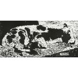KERMIT OLIVER (American/Texas b. 1943) A WOODBLOCK PRINT, "Jacob," 2014, ink on paper, signed L/R,