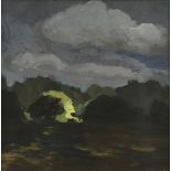 FRANK SIMON HERRMANN (AMERICAN 1866-1942), A PAINTING, "Moonlit Clouds," gouache on paper, signed