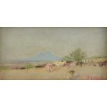 FRANK REAUGH (American/Texas 1860-1945) A DRAWING, "Double Mountain from Up East," 1923, pastel on