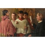 JOSE RICO Y CEJUDO (Spanish 1864-1939) A PAINTING, "Coro de Ninos (Choir boys)," CIRCA 1890, oil