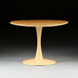 NINA DITZEL (DANISH 1923-2005) A BIRCH SIDE TABLE, "TOADSTOOL," 1960s, the circular top on a flaring
