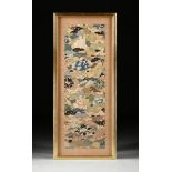 A CHINESE POLYCHROME SILK FLORAL KESI PANEL, 19TH/20TH CENTURY, of rectangular form and composed
