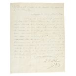 A HANDWRITTEN AUTOGRAPH LETTER, ANTONIO LÓPEZ DE SANTA ANNA (Mexican 1794-1876) SIGNED AND DATED