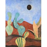 JAIMES MURILLO (Mexican b. 1940) A PAINTING, "Cacti," 1995, oil on canvas, signed L/R and dated, "J.