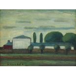 KEES ANDRÉA (Dutch 1914-2006) A PAINTING, "Estate in Landscape," oil on canvas, signed L/L. 11 3/