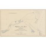 AN ANTIQUE U.S. ARMY CORPS OF ENGINEERS SURVEY MAP, "Dickinson Bayou, Texas," CIRCA 1900, ink on