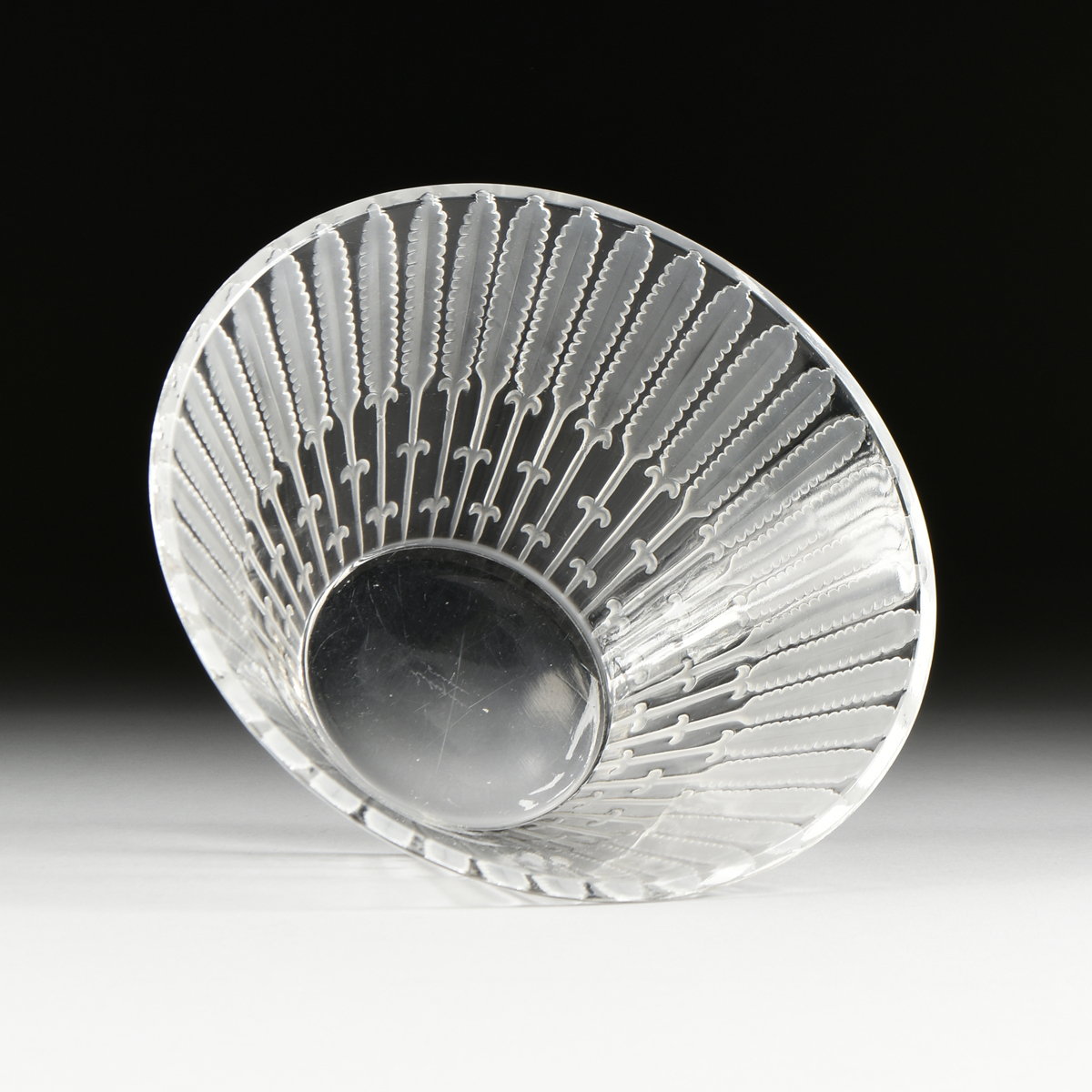 A LALIQUE FROSTED AND CLEAR GLASS FRUIT BOWL, ENGRAVED SIGNATURE, CIRCA 1960, of circular form - Image 3 of 5