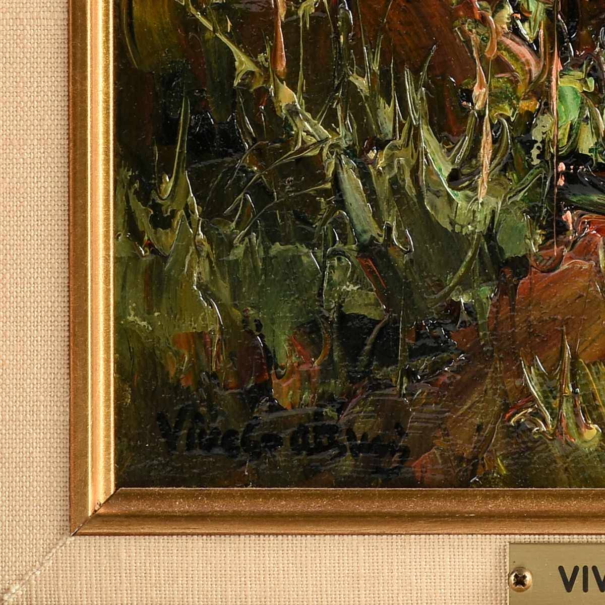 JOSE VIVES-ATSARA (Spanish/American 1919-2004) A PAINTING, "Wild Flowers," oil on canvas, signed L/ - Image 3 of 10