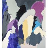 LAMBERT(20th Century) AN AMERICAN SCHOOL PAINTING, "Composition in Purple, Grey and Black," in the
