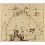 AN ANTIQUE FINLAND MAP, "Finmarchiæ et Laplandiæ," 17TH/18TH CENTURY, hand colored ink engraving