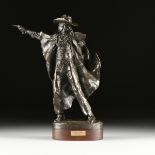FRITZ WHITE (American 1930-2010) A SCULPTURE, "The Law," cast bronze, signed in bronze, special