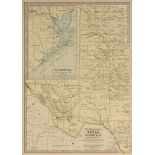 AN ANTIQUE MAP, "The Century Atlas, Texas, Western Part and Panhandle," color engraving on paper, "