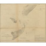 AN ANTIQUE AMERICAN CIVIL WAR/RECONSTRUCTION ERA U.S. COAST SURVEY MAP, "Galveston Entrance, Texas,"