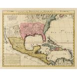 AN ANTIQUE MAP, "Carte Contetant Le Royaume du Mexique et la Floride,"1719-17, HENRI ABRAHAM