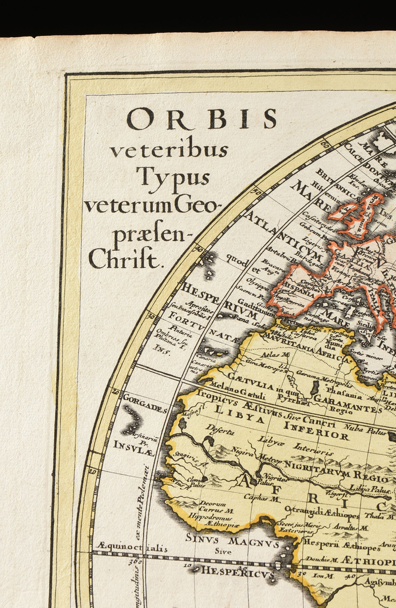 TWO ANTIQUE MAPS, "Orbis Terrarum veteribus cogniti Typus admentem veterum Geographorum - Image 8 of 14