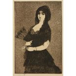 ÉDOUARD MANET (French 1832-1883) A PRINT, "Fleur Exotique (La Femme á la Mantille)," 1868, etching