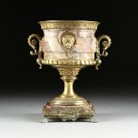 A FRENCH NÉO-GREC GILT BRONZE AND MARBLE CASSOLETTE URN, BELLE ÉPOQUE (1871-1914), the flared