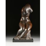 CHARLES UMLAUF (American/Texas 1911-1994) A SCULPTURE, "Venus," cast bronze raised on a black