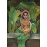 in the style of MIGUEL COVARRUBIAS (Mexican 1904-1957) A DRAWING, "Seated Balinese Beauty,"