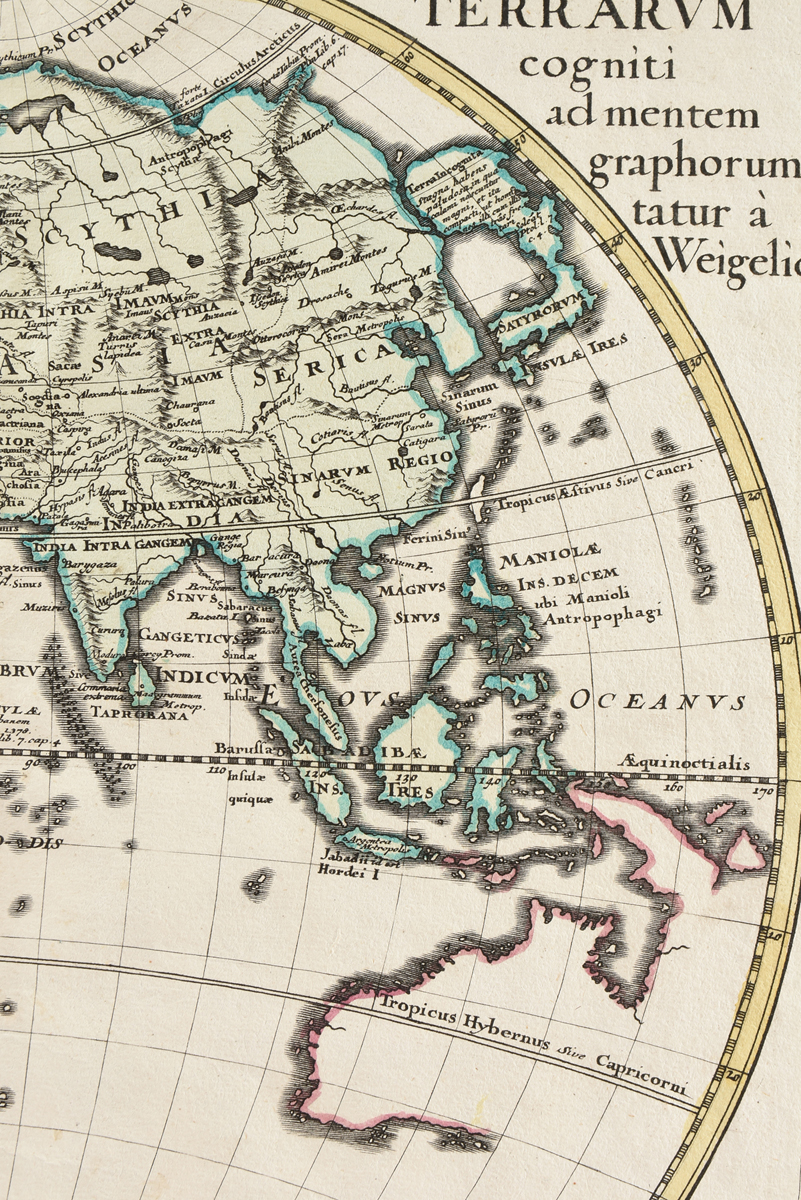 TWO ANTIQUE MAPS, "Orbis Terrarum veteribus cogniti Typus admentem veterum Geographorum - Image 5 of 14