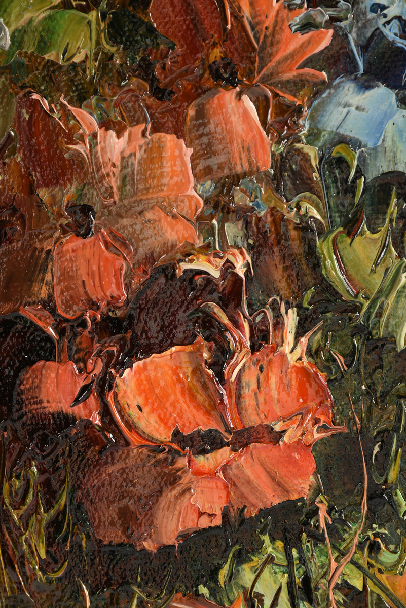 JOSE VIVES-ATSARA (Spanish/American 1919-2004) A PAINTING, "Wild Flowers," oil on canvas, signed L/ - Image 6 of 10