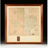 A RARE ANTIQUE CIVIL WAR ERA MAP, "Pressler's Map of the State of Texas," THE STRAND, GALVESTON,