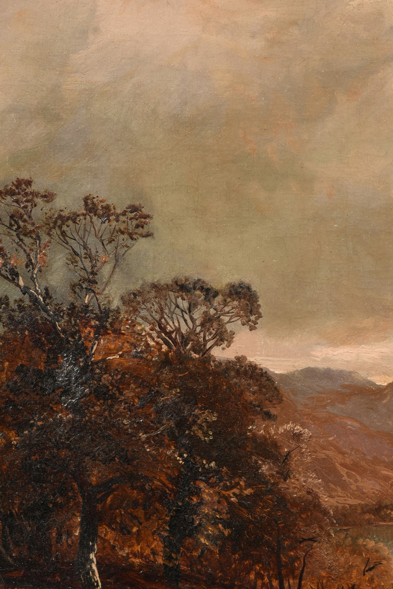 WILLIAM KEITH (American 1838-1911) A PAINTING, “Mountain Valley Landscape,” oil on canvas, signed - Image 9 of 14