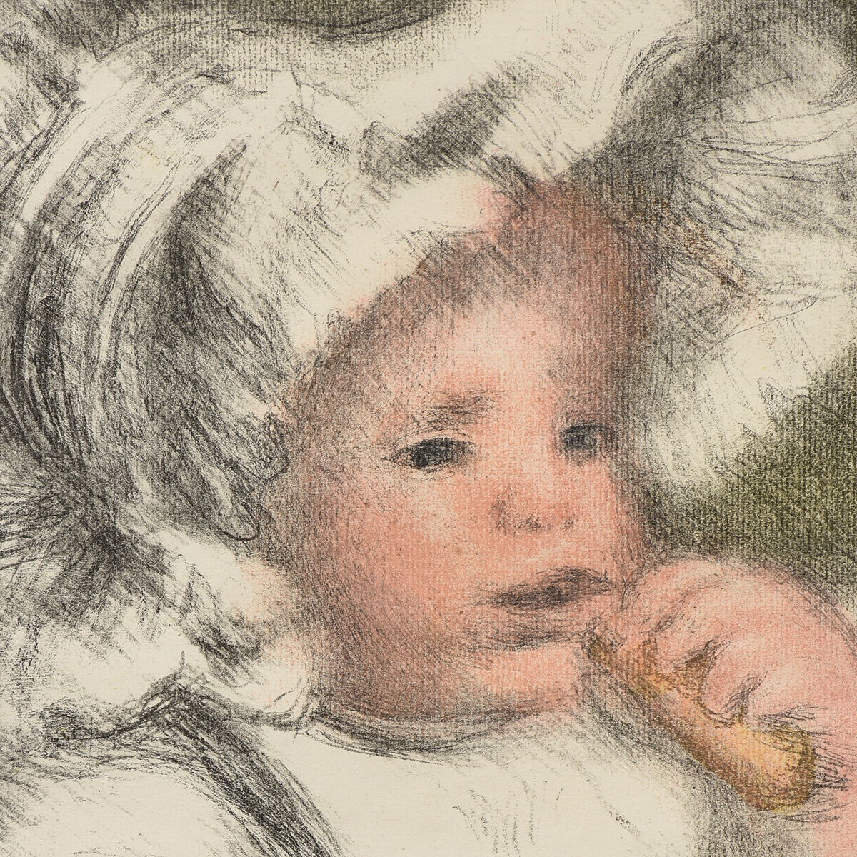after PIERRE AUGUSTE RENOIR (French 1841-1919) A LITHOGRAPH, "L'Enfant au Biscuit," color lithograph - Image 4 of 7