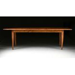 AN ELM AND CHERRY REFECTORY TABLE, ENGLISH, GEORGE III (1760-1811), the rectangular plank top over a