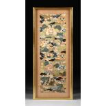 A CHINESE POLYCHROME SILK FLORAL KESI PANEL, LATE 19TH/EARLY 20TH CENTURY, of rectangular form and