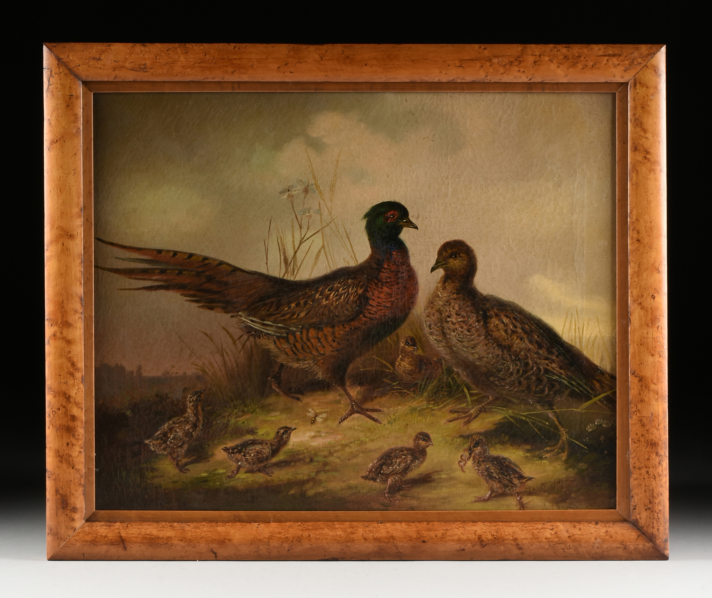 MUNICH SCHOOL (19th Century) A PAINTING, "Pheasant Family," GERMAN, oil on canvas, signed L/R, "A. - Image 2 of 19