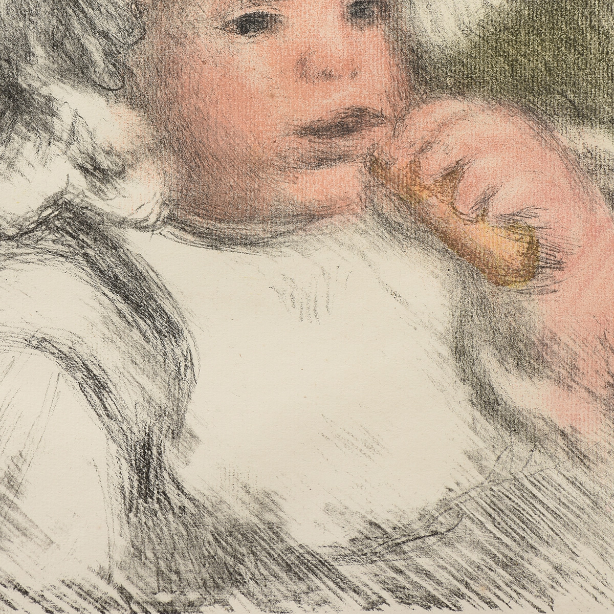 after PIERRE AUGUSTE RENOIR (French 1841-1919) A LITHOGRAPH, "L'Enfant au Biscuit," color lithograph - Image 3 of 7