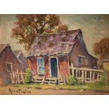 ROLLA SIMS TAYLOR (American/Texas 1872-1970) A PAINTING, "Home Sweet Home, San Antonio West Side,"