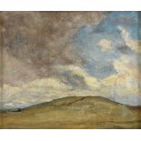 JACOBUS CORNELIS WIJNANDUS COSSAAR (Dutch 1874-1966) A PAINTING, "Stormy Clouds Approaching Hills in