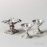 Three Austro-Hungarian Silver Salt Cellars, 19th century, a pair, c. 1833, maker's mark "IN," ht.