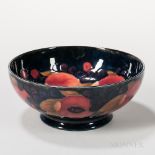 Moorcroft Pottery Pomegranate Design Bowl, England, c. 1925, polychrome enamel decoration to a