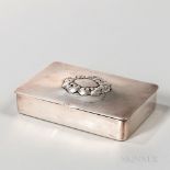 Georg Jensen Sterling Silver Cigarette Box, Denmark, c. 1930, Gundorph Albertus, designer, with a