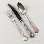 Thirty-six Pieces of Austro-Hungarian .800 Silver Flatware, late 19th/early 20th century, lacking