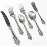 Wallace "Grand Baroque" Pattern Sterling Silver Flatware Service, Connecticut, 20th century,