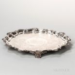 George IV Sterling Silver Salver, London, 1826-27, Joseph Angell, maker, with a shell and scroll