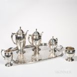 Five-piece Gorham Sterling Silver Tea and Coffee Service, Rhode Island, mid to late 20th century,