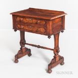 William IV Burlwood-veneer and Walnut Worktable, England, early 19th century, top with low gallery