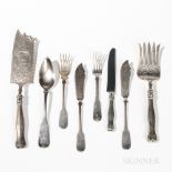 Assembled Austrian .800 Silver Flatware Service, 19th-early 20th century, various marks,