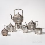 Six-piece Kennard & Jenks Sterling Silver Tea Service, Boston, c. 1880, tea canister also marked for