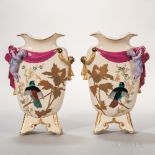 Pair of Porcelain Figural Vases, France, late 19th century, gilded and polychrome enamel