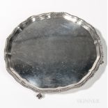 George VI Sterling Silver Salver, London, 1940-41, Goldsmiths & Silversmiths Co., Ltd., maker,